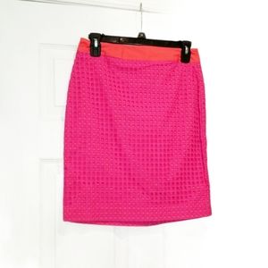 Talbots Bright Pink Textured Perforated Skirt